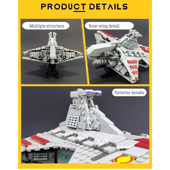 High-tech Moc Venator Attack Cruiser Fighter Destroyer Brick Technical Model Building Star Blocks Space Ship Toys