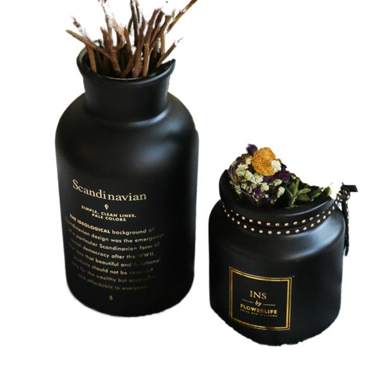 Vaso Preto Minimalista Nórdico - Branco Fosco, Decoração de Flores para Sala de Estar Pequena