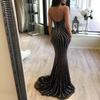Spring and summer new long dress mid-waist temperament commuter sequins sprinkled with gold slim-fitting gold thin dress