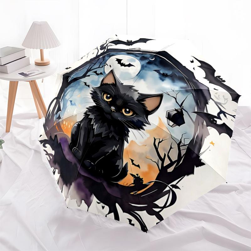 

1pc Noble Black Cat Art Automatic Umbrella , Portable Compact Umbrella for Men & Women, Valentine s Day Mother s Day Gift.P072