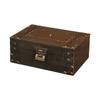 Vintage Chinese Style Wooden Square Storage Box With Lock For Desk Organizer