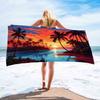 Tropical Sunset Palm Tree Print Beach Towel Quick Dry Microfiber Towel Soft Absorbent Towel for Summer Beach Pool and Travel Use