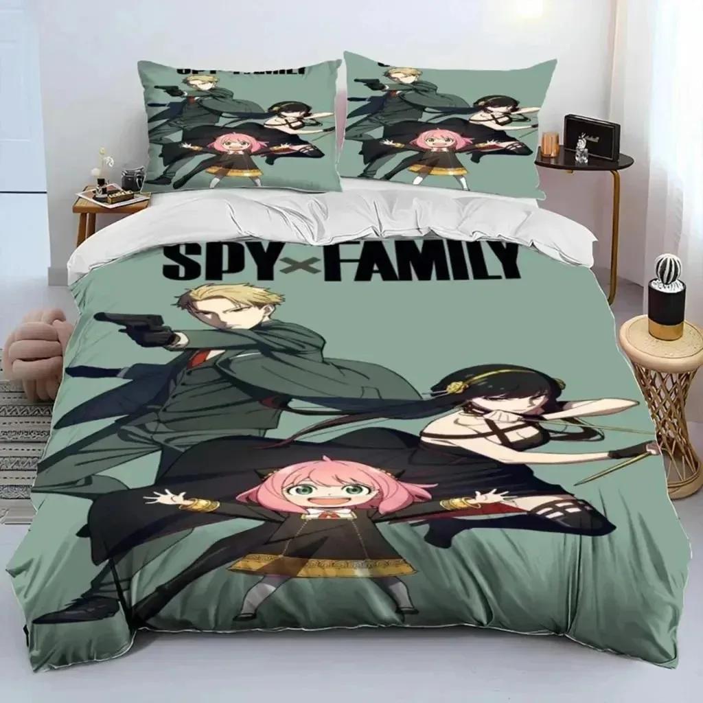 

Anime Spy×Family Anya Bedding Set Boys Girls Twin Queen Size Duvet Cover Pillowcase Bed Boys Adult Fashion Home Textileextile EU single(135x200cm)