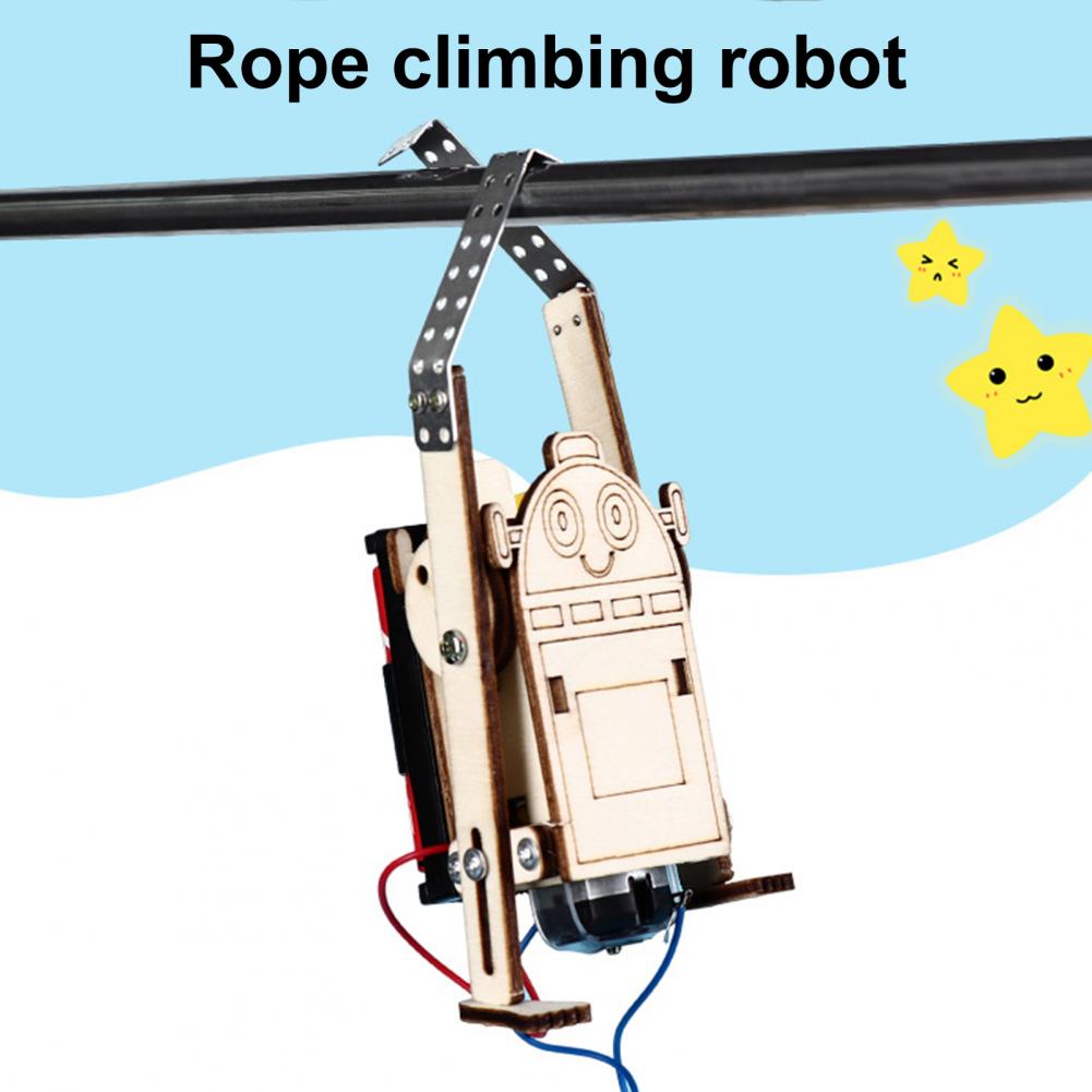 Electric Rope Climbing Robot Science Kits 2025 DIY Assembling Electric Handmade Exercise Practical Wooden Rope Climbing Robot