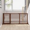 Dog Gate Freestanding Adjustable Safety Gate with Feet 113-166 x 71 cm Wood for Stairs, Doors, Kitchen, Hallway, 3 Panels, Brown