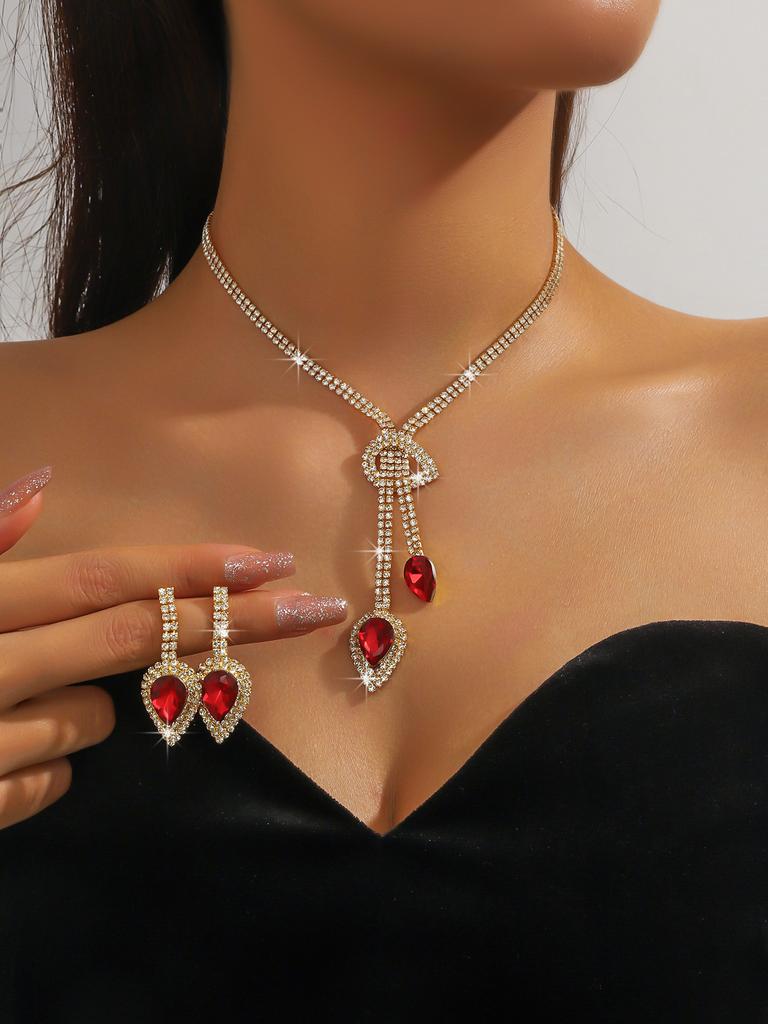 Alloy Necklace Set - Fashionable Banquet Jewelry Chain For Women - Bridal Wedding Jewelry Set