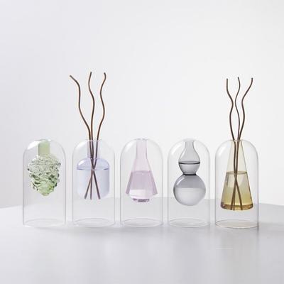Glass Aromatherapy Bottle Creative Exquisite Fragrance Diffuser Bottle Double Layered Hydroponic Pot Vase Home