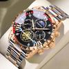 BINBOND Trend Fashion Men Watches Fine Steel Original Brand Quartz Wristwatch for Man Flywheel Chronograph Moon Phase Waterproof