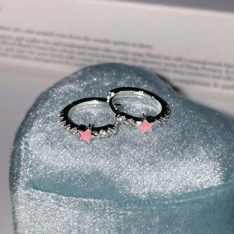 Dopamine Colourful Pentagram Earrings Oil Drop Stacked Style Niche Spicy Girl Gift Girlfriend's Back-to-school Ambience Trendy Jewelry