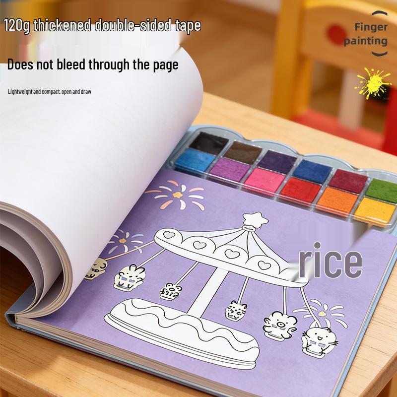 Portable Fingerprint Art Kit for Young Children - Creative DIY Finger Painting Set