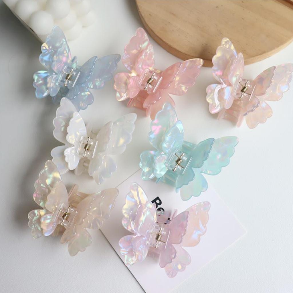 Butterfly Hair Claw for Women Acrylic Handmade Back-of-Head Shark Clip Hair Accessories