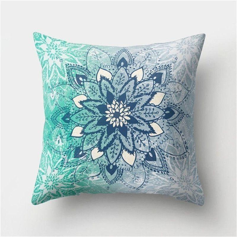 Elegant Boho Mandala Flower Square Cushion Cover For Stylish Home And Car Decoration