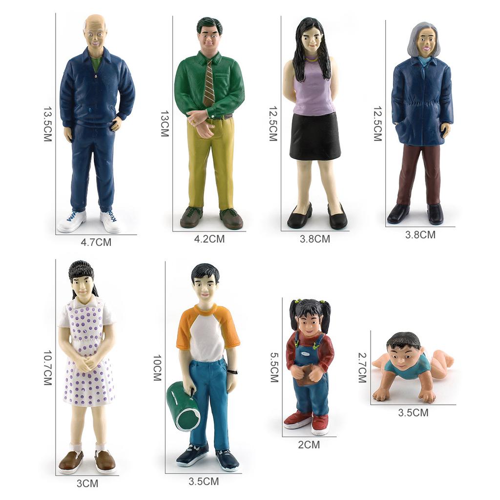Simulated Family Member Character Model Grandpa Grandma Dad Mom Doll Parent-Child Relationship Static Ornament