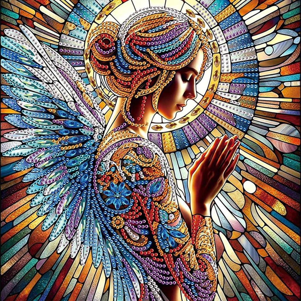 Angel 5D DIY Special Shape Crystal Partial Diamond Painting Kit Home Wall Decor