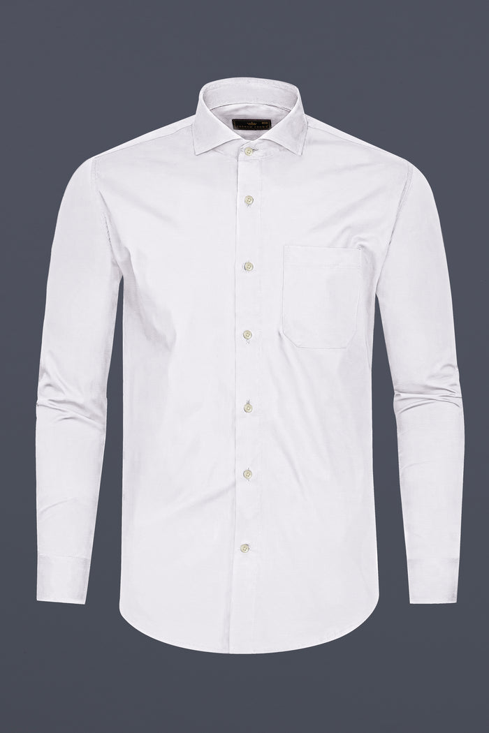 Рубашка из премиального хлопка серого цвета «Меркурий» с фактурой доби 46