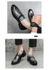 Men's Large Size Autumn Slip-on Loafers - British Style Pointed Toe Leather Shoes with Buckle.