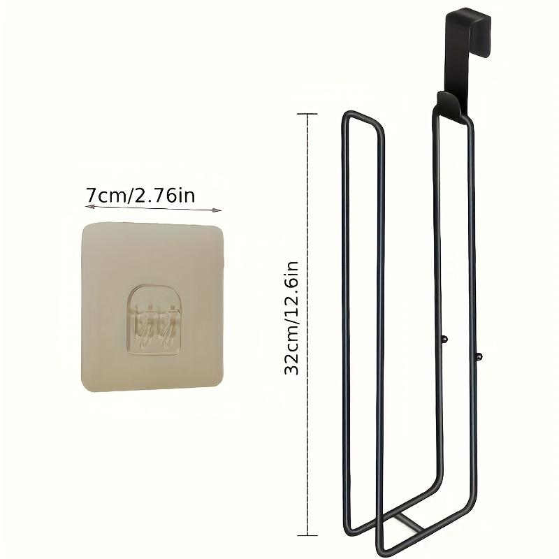 Black Self-Adhesive Toilet Paper Holder - No-Drill Wall Mount, Bathroom Storage with Towel Bar for Kitchen & Bathroom Organization