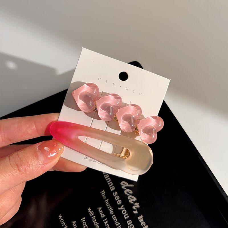 Cute Love Hairpins Girls Korean Frosted Hair Clips Acrylic Fashion  Barrette Trendy Girls Hair Accessories Jewelry Pins