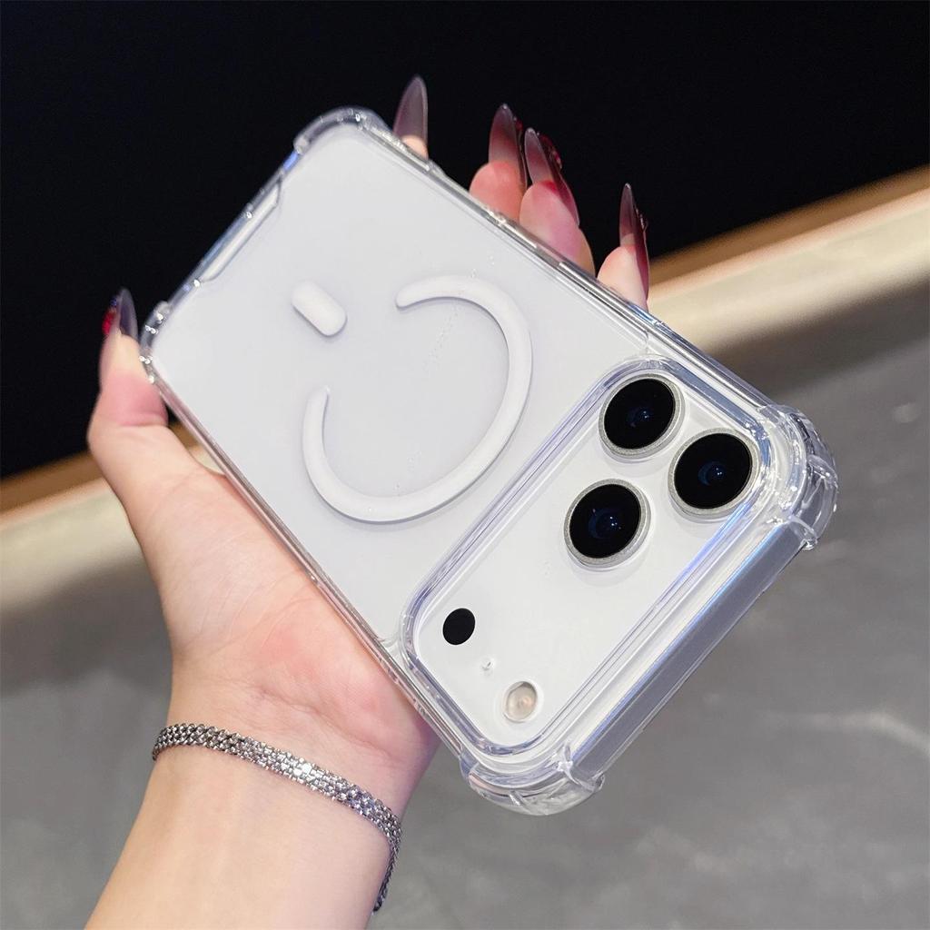 Magnetic Opening Clear Acrylic Protective Case for iPhone 17 Pro Max with Apple 17 Air Compatibility