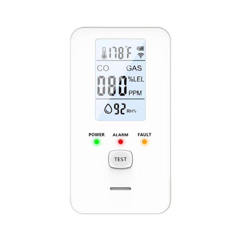 4 In 1 Gas Detectors with Methane CO Temperature Moisture Monitoring & Alarm Gas Leak Detectors Suitable for Home Safety