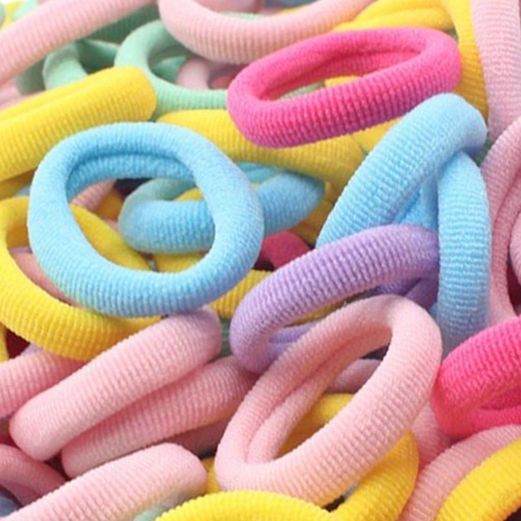 100pcs Hair Bobbles for Women Girls Hair Scrunchies Ponytail Holder Elastic Hairbands Christmas Gift