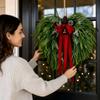 Christmas Wreath with Branches, Red Berries and for Holiday Home Decor