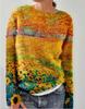 3D Printed Women's Casual Loose Knit Pullover Sweater