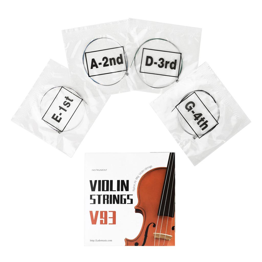 Violin Strings Replacement Full Set with Steel Core Nickel Plated Ball End Nickel Chromium Wound Musical Instrument Part