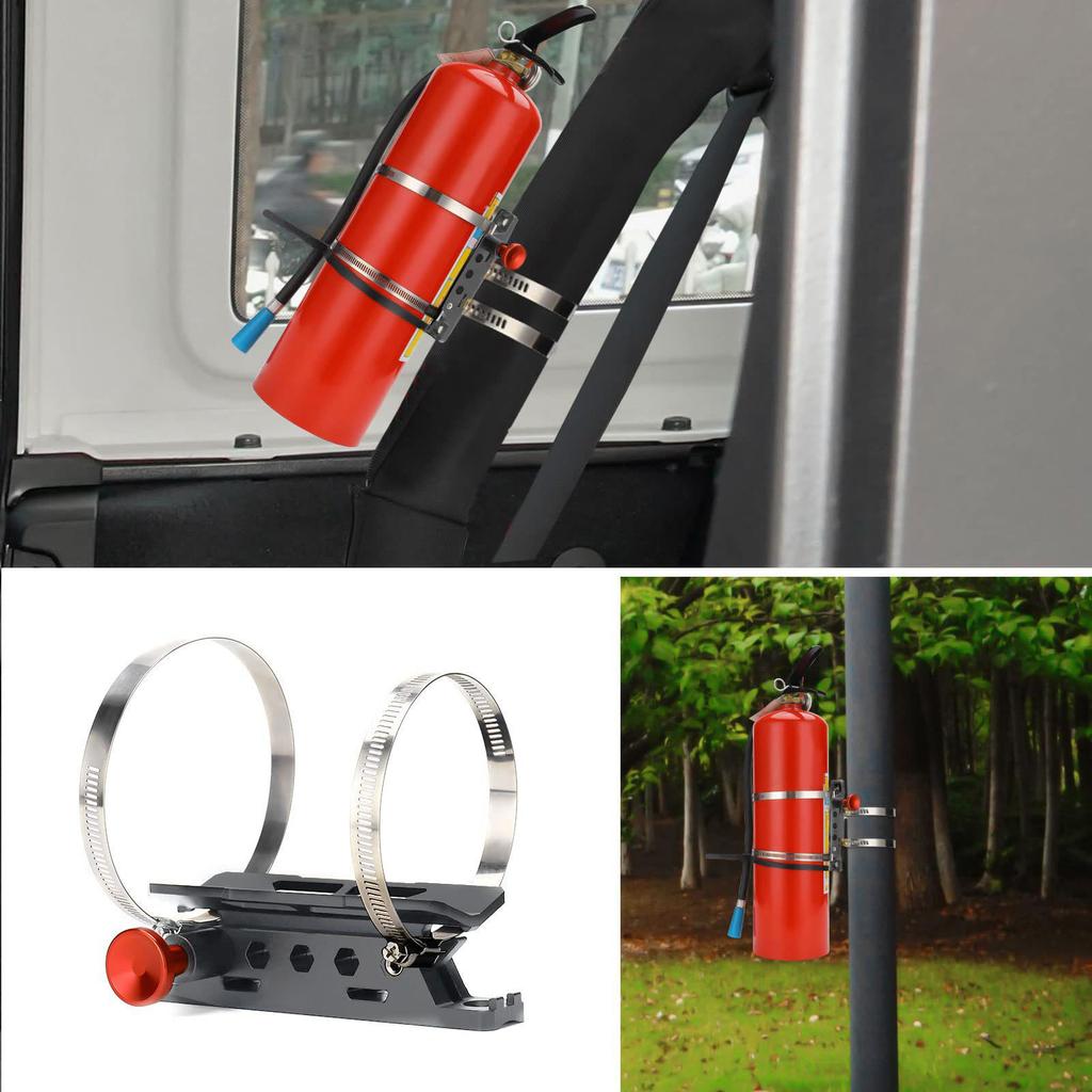 Aluminum Fire Extinguishers Mount set Metal Fire Extinguishers Holder Vehicle Fire Extinguishers Brackets Simple Install