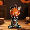 Halloweenowa Lalka Dynia Statua Straszna Żywiczna Dynia Czaszka Figurka do Domu Biura Stołu Półki Kominka Dekoracja