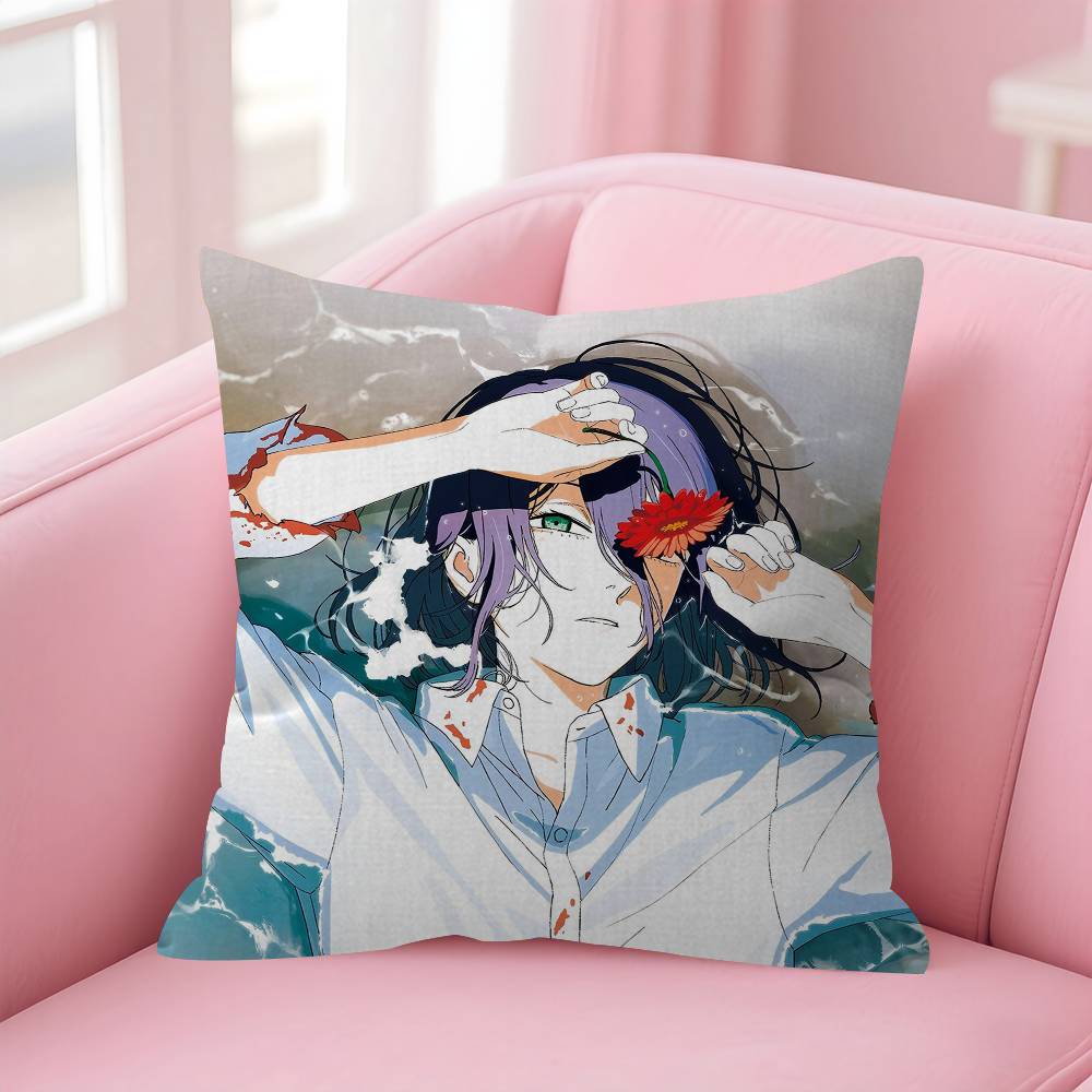 Anime CChainsaw Man The Movie Reze Arc Cushion Cover Inches Farmhouse Decor Home Throw Pillow Covers For Couch Decorations