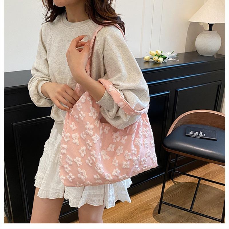 Canvas Bags Design Sense Summer New Bags Simple Flower Shoulder Bags Tote Handbag Bags