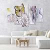 Five Piece Picture Canvas Print Watercolour Flowers Beige