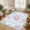 Ocean Otter Theme Soft Crystal Velvet Rug Custom Name & Text Print Non Slip Floor Rug for Bedroom Living Room