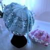 Hand-Knitted Bright Cotton Yarn with Sequins, 3MM+6MM, Combed and Fancy
