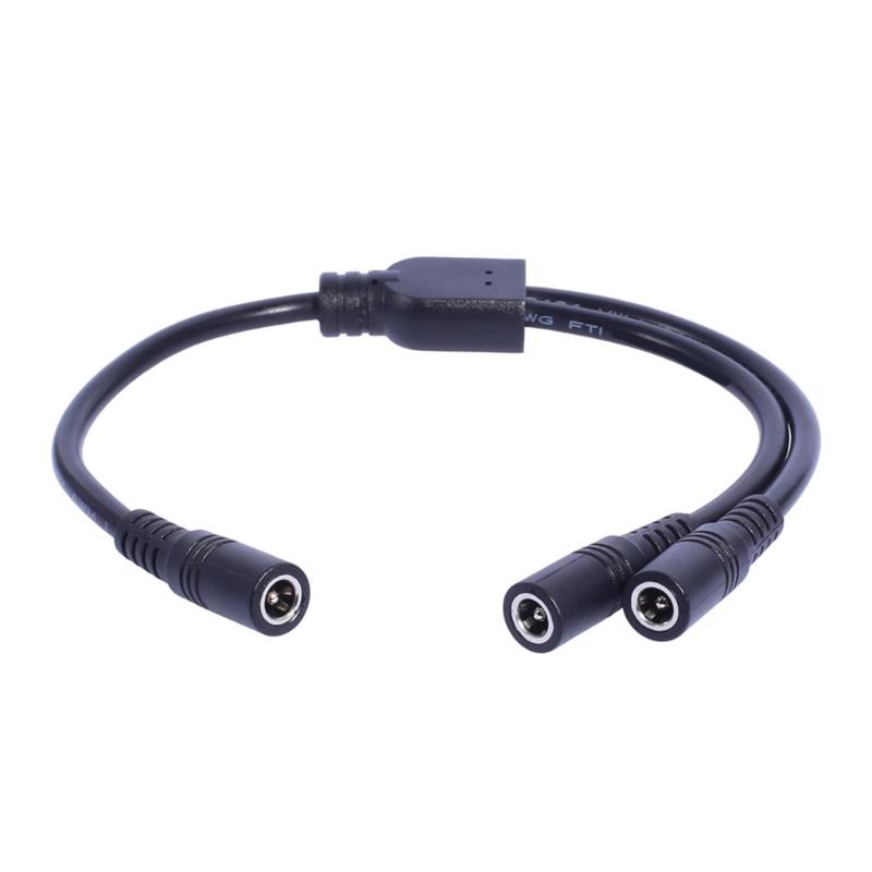 DC5521 Y Splitter Power Cable 5.5mmx2.1mm 1 Female to 2 Male for LED Lights Power Extension Cable 30cm/11.81in