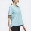 Adidas Neo Logo Print Loose Training Crew Neck T-Shirt with Drop Shoulder Women Tops Blue DW7732