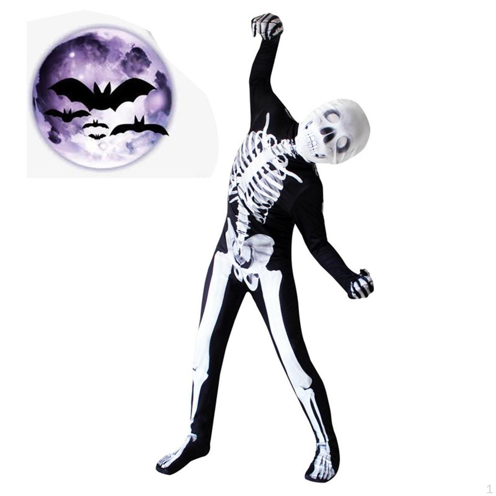 Halloween Kids Scary Skeleton Costume, Bone Bodysuit Skelebones Costume