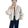 Women's 2025 Spring Korean-Style Loose Baseball Jacket with Stand-Up Collar for a Trendy, Youthful Look