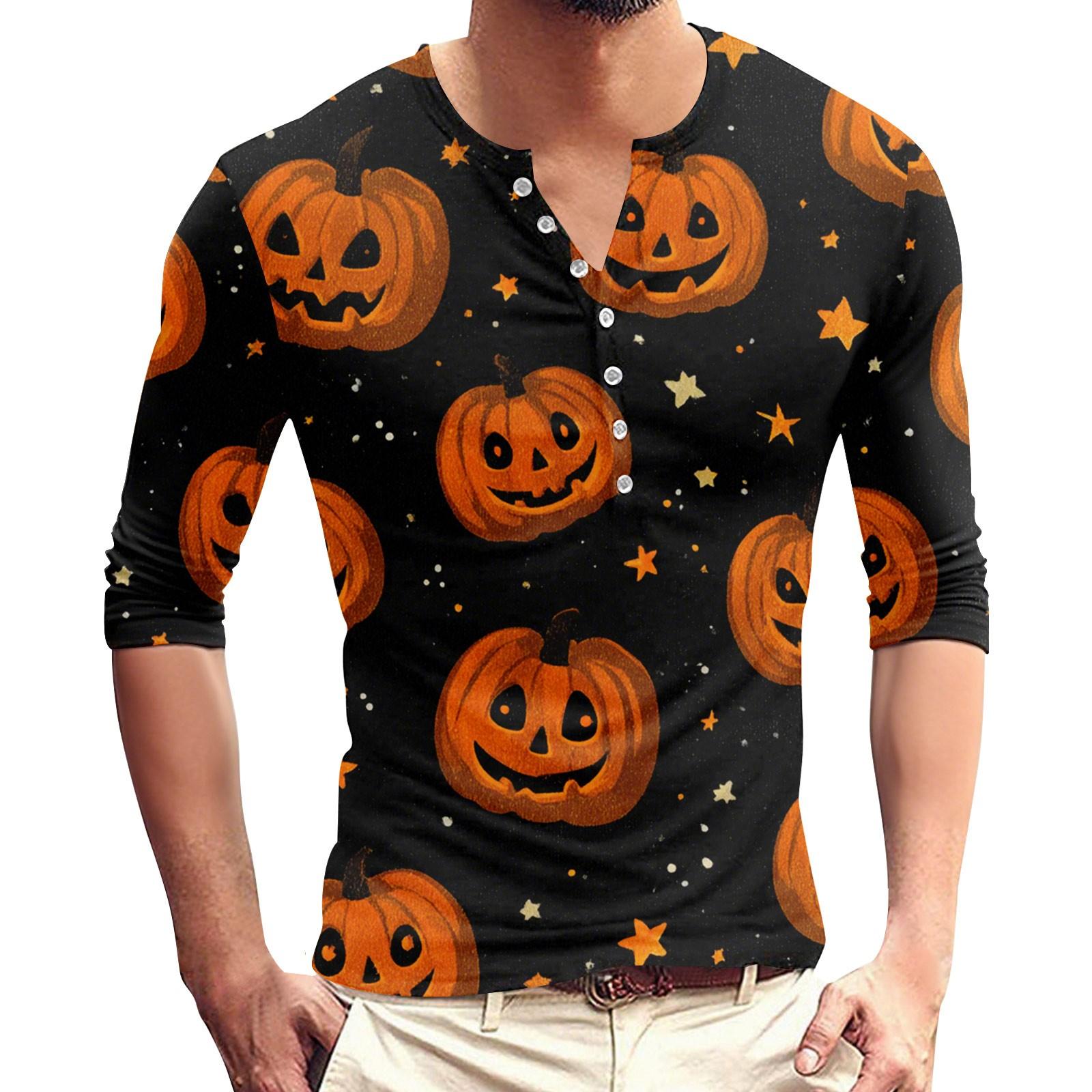 

Мужская летняя футболка с принтом на пуговицах, унисекс, свободная, повседневная, с рукавами три четверти XL