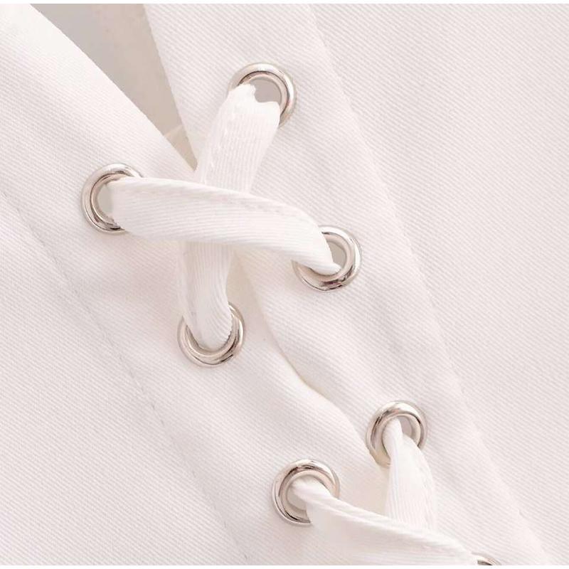 Košile s bandáží Ženy Sexy Dlouhý rukáv Výstřih do V Tenká Dámská Halenka s mašlí Jaro Léto High Street Chic Dámské Top Mujer