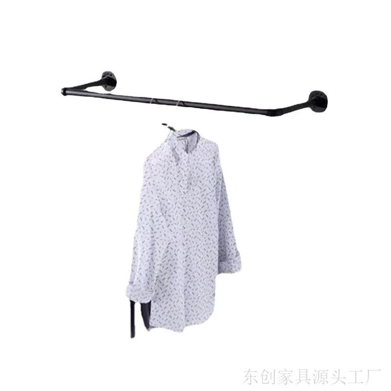 180cm Bedroom Garment Home Rail Multipurpose Wall Mounted Industrial Pipe Clothes Rack Space Saving Hanging Shelf with 3 Hooks
