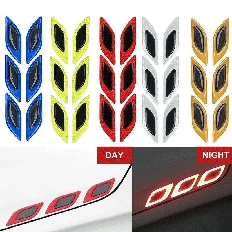 S Car 3D Reflective Carbon Fiber Sticker Fashion Car Styling Reflective Strips Night Safety Warning Auto Exterior