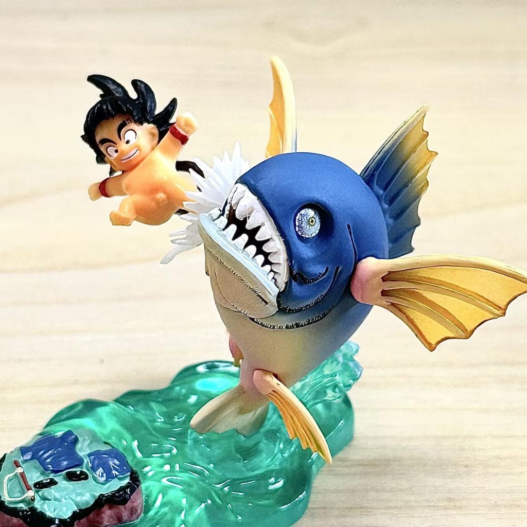 Anime Dragon Ball Model Kids Son Goku Kick Fish Pvc Statue Action Figures Collectible Model Toys Beautiful Design