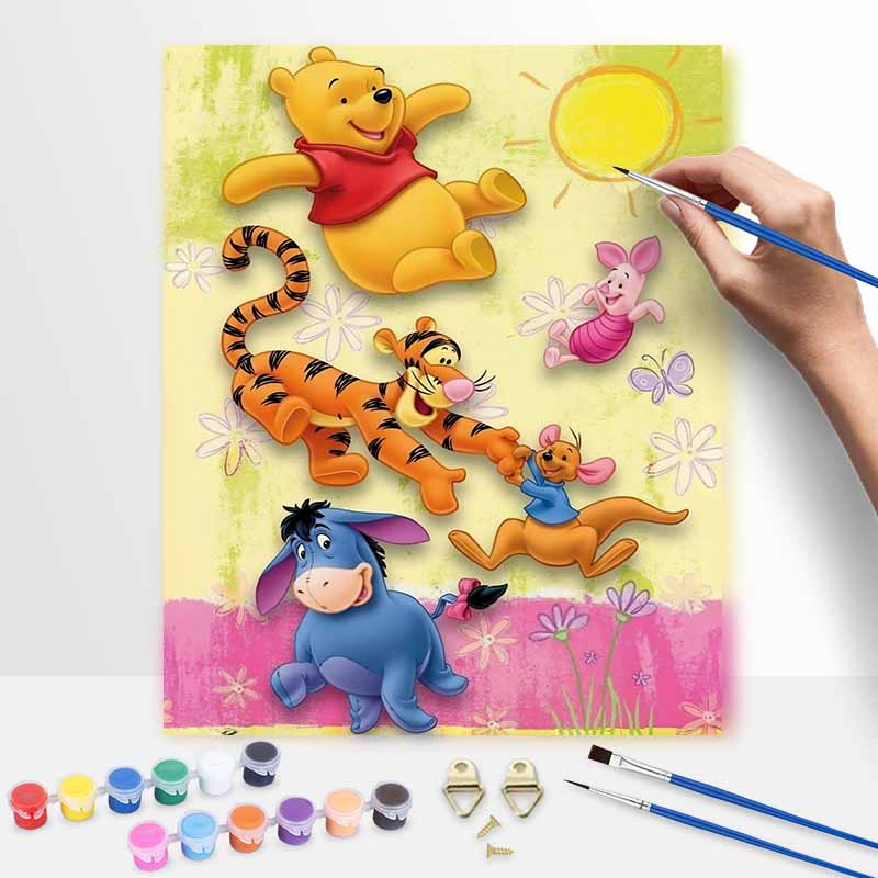 Disney Winnie the Pooh Oil Painting Kit Digital Painting Art Handmade Diy Home Room Decorations