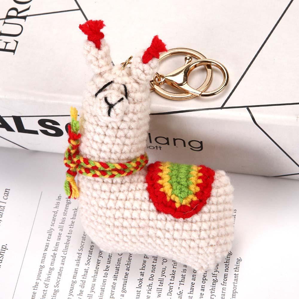 Tas Hanger Nieuwe Leuke Accessoires Sleutelhangers Creatief Handgeweven Alpaca Tas Hanger Schattige Mini Cartoon Hanger Modieuze Tas Decoraties gray