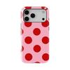 Luxury Clmj Pink Big Polka Dot Brown Phone Case for iPhone 17 16 15 14 13 12 11 X XS XR XSMAX Air Pro Max Plus Double-layer Back