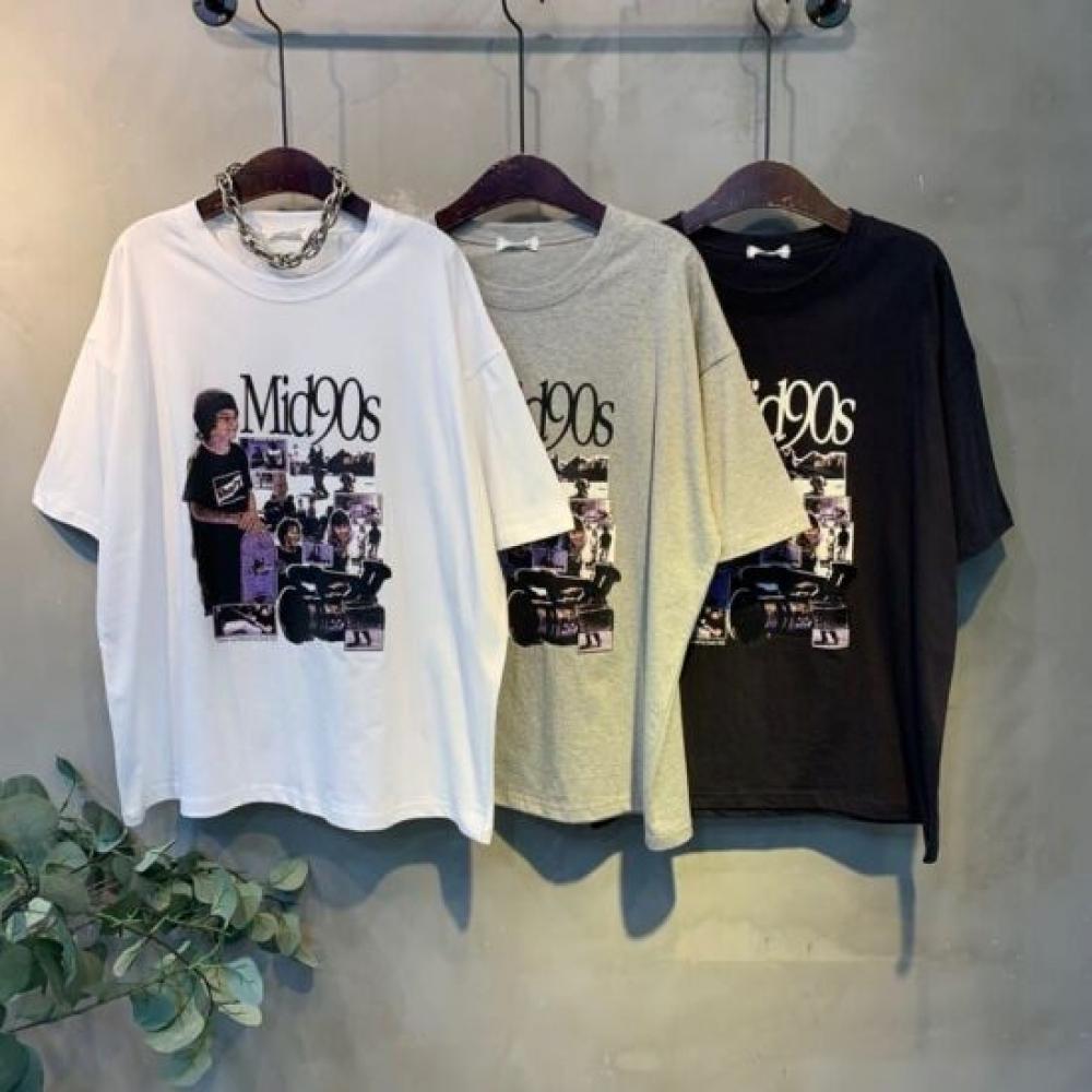 C S In The Room Mid vInTage prInTIng looSe FiT ShorT Sleeve T ShirT 3 ColorS