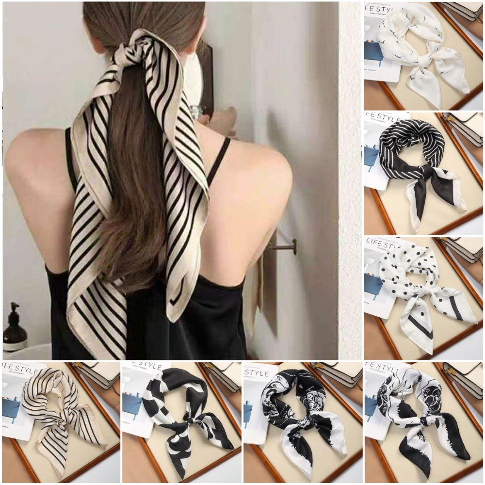 Square Hair Scarf Double Sides Neckerchief Fashion Silk Scarf  Gift