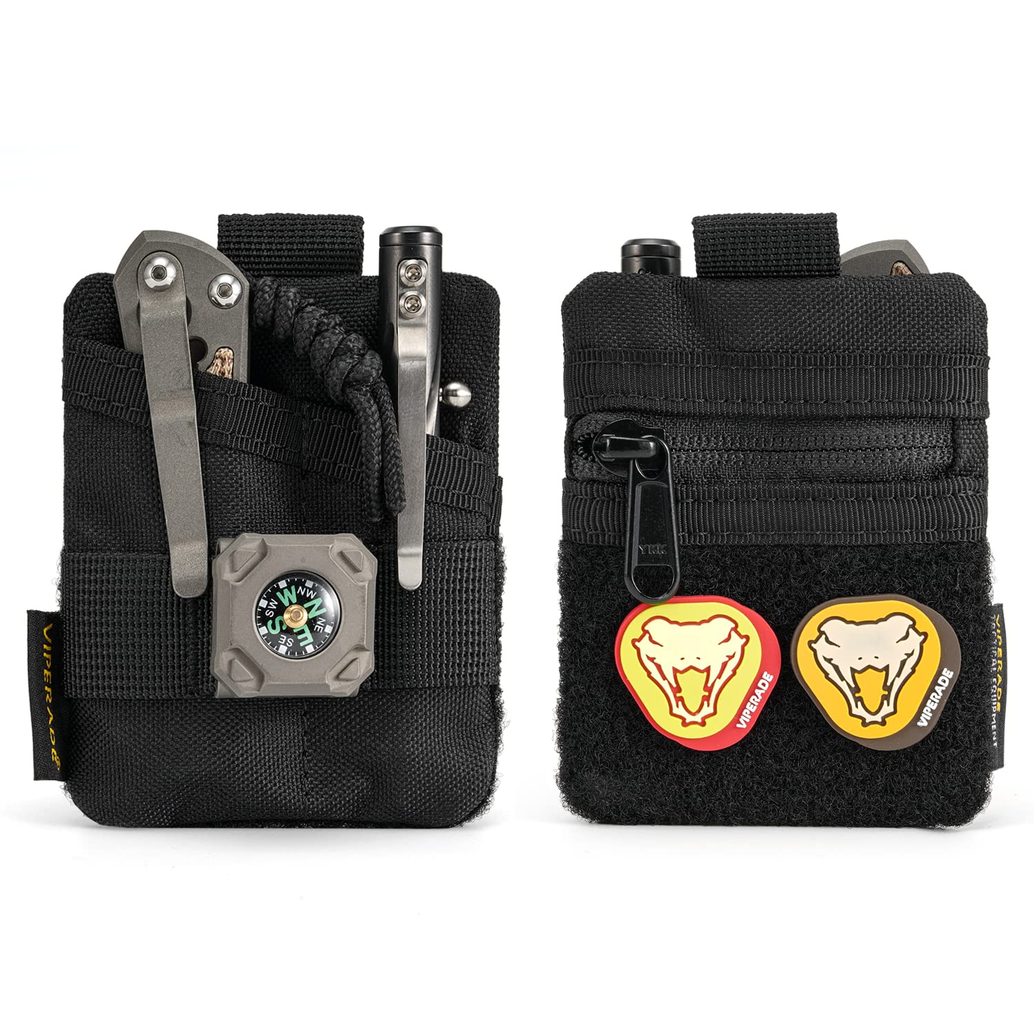 

VIPERADE VE13 Міні EDC Маленький Кишеньковий Органайзер з DIY Патчем EDC Кишеньковий Органайзер для EDC та EDC Спорядження Підсумок, Відділення, Чоловіки, Запальничка, Монета, чорний